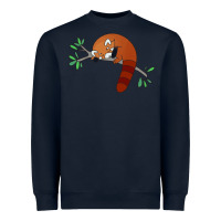 Navy red panda sleeping Heavyweight Sweatshirt - artisFamous