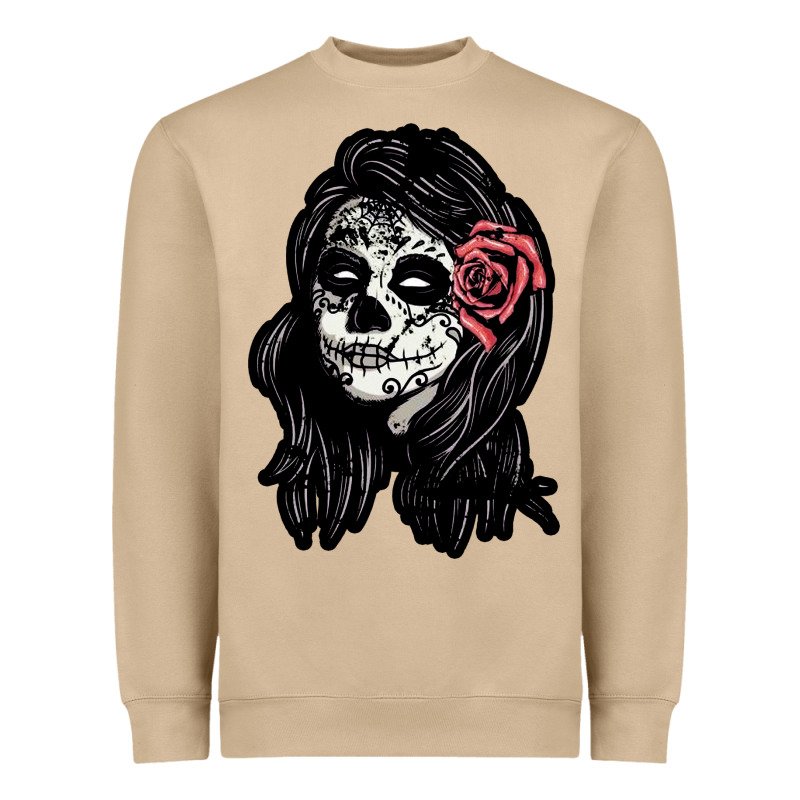 Sugar Skull Lady Heavyweight Sweatshirt by artisFamous | Teevron