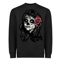 Black sugar skull lady Heavyweight Sweatshirt - artisFamous