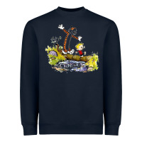 Navy calvin and hobbes bill watterson Heavyweight Sweatshirt - artisFamous