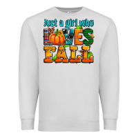 Dove Grey just a girl who loves fall Premium Sweatshirt - AdoDesignShop