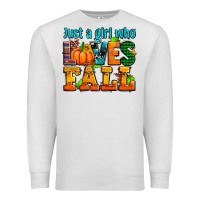 Oatmeal Heather just a girl who loves fall Premium Sweatshirt - AdoDesignShop