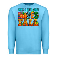 Ocean Blue just a girl who loves fall Premium Sweatshirt - AdoDesignShop