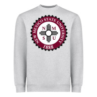 Heather Grey nmsu seal Heavyweight Sweatshirt - artisFamous