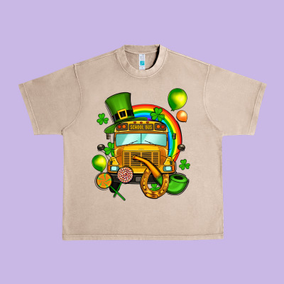St. Patrick's School Bus Urban Heavy Tee Designed By Oliviacreatesart