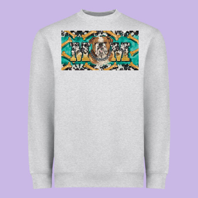 English Bulldog Mom  License Plate Template Heavyweight Sweatshirt Designed By Barkaloodesign