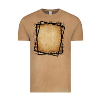 Vintage Camel Burlap and Leopard  Black Frame Vintage Tee - CowCowDesign