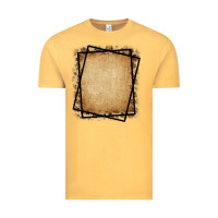 Vintage Mustard Burlap and Leopard  Black Frame Vintage Tee - CowCowDesign