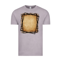 Vintage Zinc Burlap and Leopard  Black Frame Vintage Tee - CowCowDesign