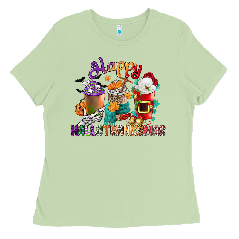 Hallothanksmas Coffee Cups Ladies Tee by CowGirlArtShop | Teevron