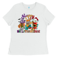 White hallothanksmas coffee cups Ladies Tee - CowGirlArtShop