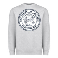 Heather Grey university of illinois Heavyweight Sweatshirt - artisFamous