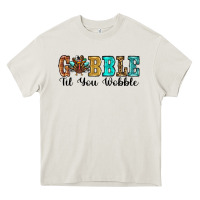 Cream gobble til you wobble thanksgiving turkey Heavy Core Tee - RanaPortraitStore