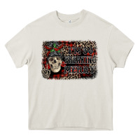 Cream I'm so freaking merry skeleton messy bun Heavy Core Tee - NancyCooperArtShop