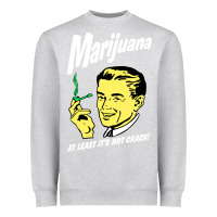 Heather Grey smoking marijuana Heavyweight Sweatshirt - artisFamous