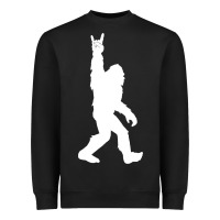 Black funny bigfoot rock and roll t shirt for sasquatch believers Heavyweight Sweatshirt - artisFamous