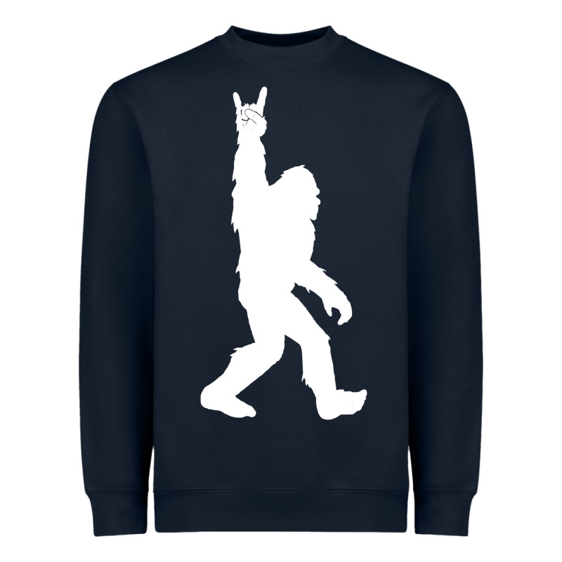 Funny Bigfoot Rock And Roll T Shirt For Sasquatch Believers Heavyweight Sweatshirt by artisFamous | Teevron