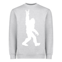 Heather Grey funny bigfoot rock and roll t shirt for sasquatch believers Heavyweight Sweatshirt - artisFamous