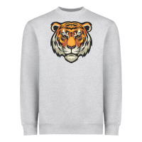 Heather Grey tiger vector face Heavyweight Sweatshirt - artisFamous