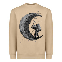 Mushroom digging the moon Heavyweight Sweatshirt - artisFamous