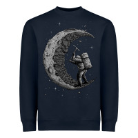 Navy digging the moon Heavyweight Sweatshirt - artisFamous