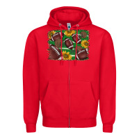 Red American football background Zipper Hoodie - BarkalooDesign
