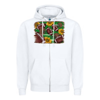 White American football background Zipper Hoodie - BarkalooDesign