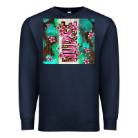 Navy pink floral nurse with flowers Premium Sweatshirt - AdoDesignShop