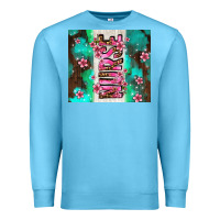 Ocean Blue pink floral nurse with flowers Premium Sweatshirt - AdoDesignShop