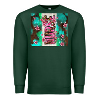 Sports Green pink floral nurse with flowers Premium Sweatshirt - AdoDesignShop