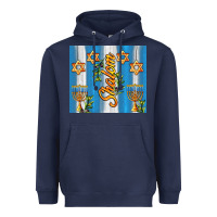 Navy shalom with star of david Heavyweight Hoodie - AdoDesignShop