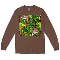 Chestnut St. Patrick's Donkey With Leprechaun Long Sleeve Tee - FaDigitalArtStudio