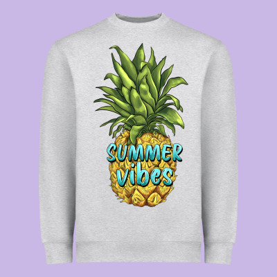Summer Vibes Pineapple Heavyweight Sweatshirt Designed By Barkaloodesign