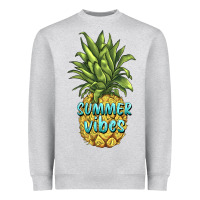 Heather Grey summer vibes pineapple Heavyweight Sweatshirt - BarkalooDesign
