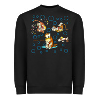 Black calvin and hobbes Heavyweight Sweatshirt - artisFamous