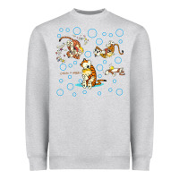 Heather Grey calvin and hobbes Heavyweight Sweatshirt - artisFamous