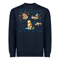 Navy calvin and hobbes Heavyweight Sweatshirt - artisFamous
