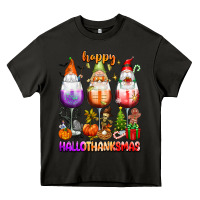 Asphalt Happy Hallothanksmas wine glasses and gnomes Heavy Core Tee - texasbilliewilder