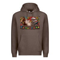 Coffee festive farmyard gathering Premium Hoodie - CowhideDigitalArt