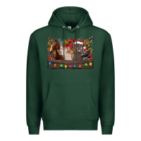 Sports Green festive farmyard gathering Premium Hoodie - CowhideDigitalArt
