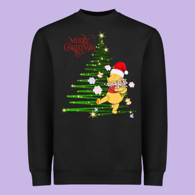 Winnie The Pooh- Merry Christmas Heavyweight Sweatshirt Designed By Artisfamous
