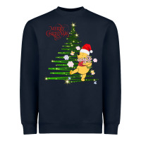 Navy Winnie The Pooh- Merry christmas Heavyweight Sweatshirt - artisFamous