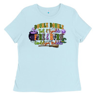 Baby Blue double double toil and trouble fire and burn cauld Ladies Tee - CowGirlArtShop