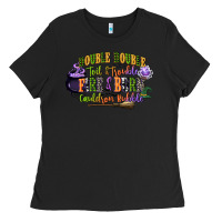 Black double double toil and trouble fire and burn cauld Ladies Tee - CowGirlArtShop