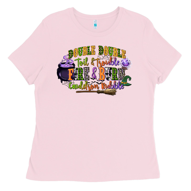 Double Double Toil And Trouble Fire And Burn Cauld Ladies Tee by CowGirlArtShop | Teevron