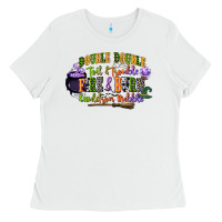 White double double toil and trouble fire and burn cauld Ladies Tee - CowGirlArtShop