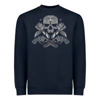 Navy guns & roses 7 Heavyweight Sweatshirt - artisFamous
