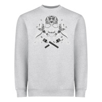 Heather Grey guns & roses 7 Heavyweight Sweatshirt - artisFamous