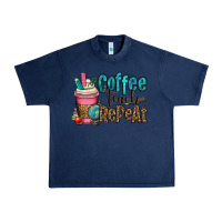 Navy coffee teach repeat Urban Heavy Tee - OliviaCreatesArt