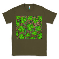 Army Green Saint Patricks Day Shamrock And Leopard Classic Tee - RanaPortraitStore
